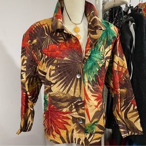 Chico’s size 3 design light bead work jacket 💯 % silk beauty 🥰